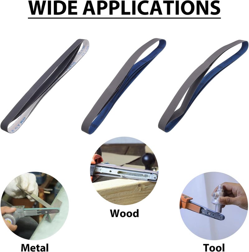 SHUTTLE GENIUS 18 Pack 1 x 30 Sanding Belts, Extra Fine Grit Silicon Carbide Sanding Belt, 6 Pcs Each of 600, 800, 1000 Grits Sanding Belt for Knife Sharpening - Image 5